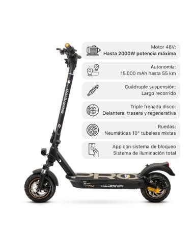Patinete eléctrico smartGyro K2 PRO Black Certificado